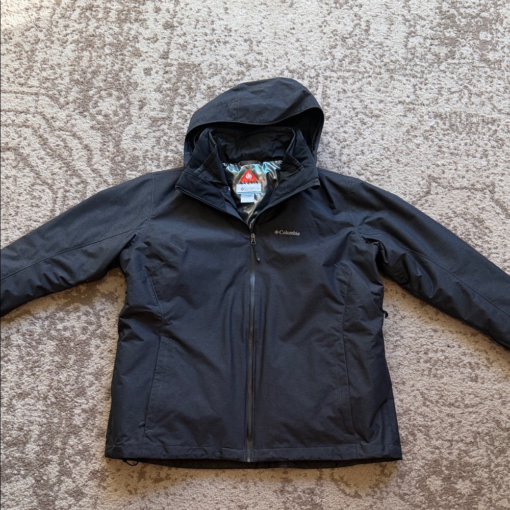 Columbia Charcoal/black omni heat interchange coat